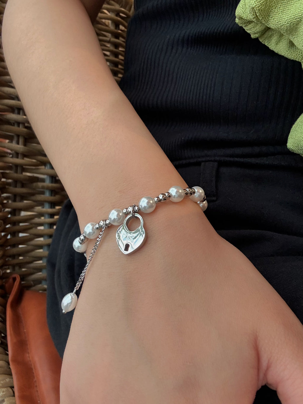 Heart Lock Pearl Bracelet