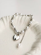 Heart Lock Pearl Bracelet